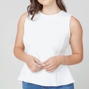 Spanx AirEssentials Peplum ‘At-the-Hip’ Top in Powder Large (e1)